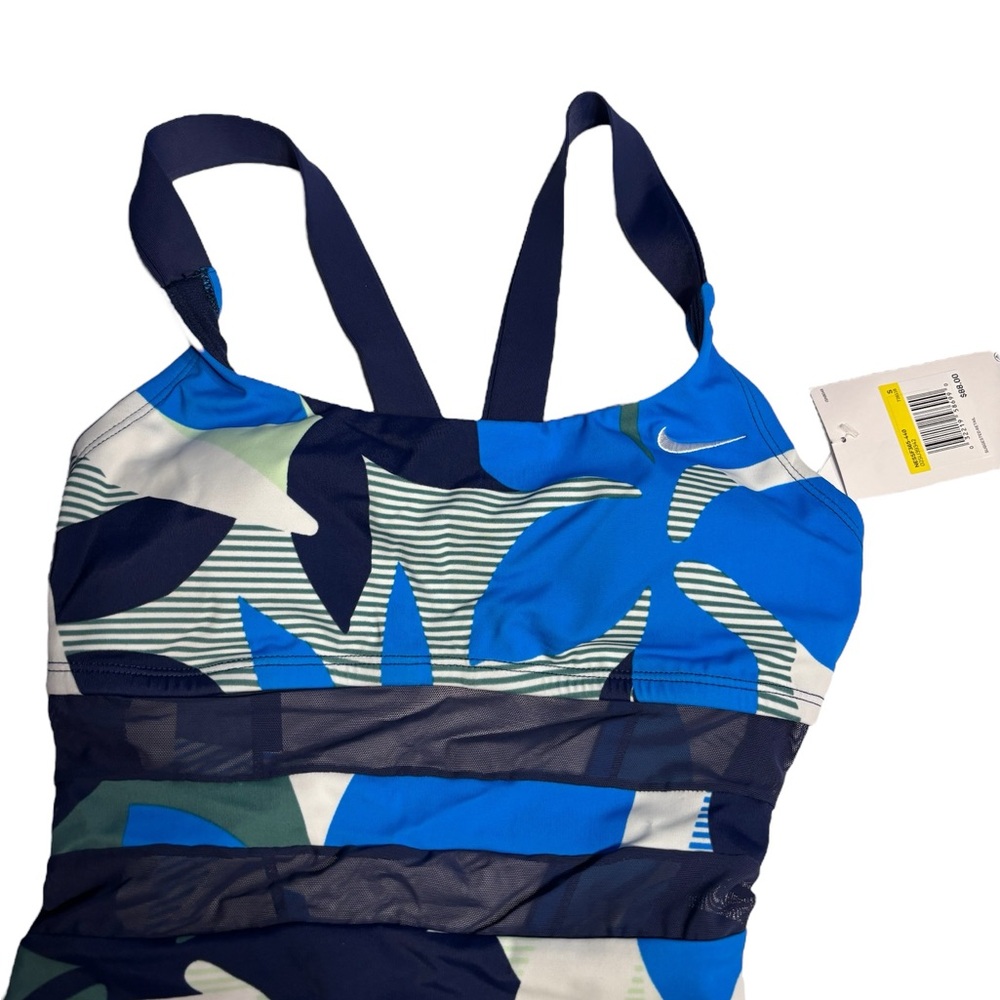 Nike Women's Jungle Floral V-Back One Piece Swimsuit NWT - Picture 3 of 5